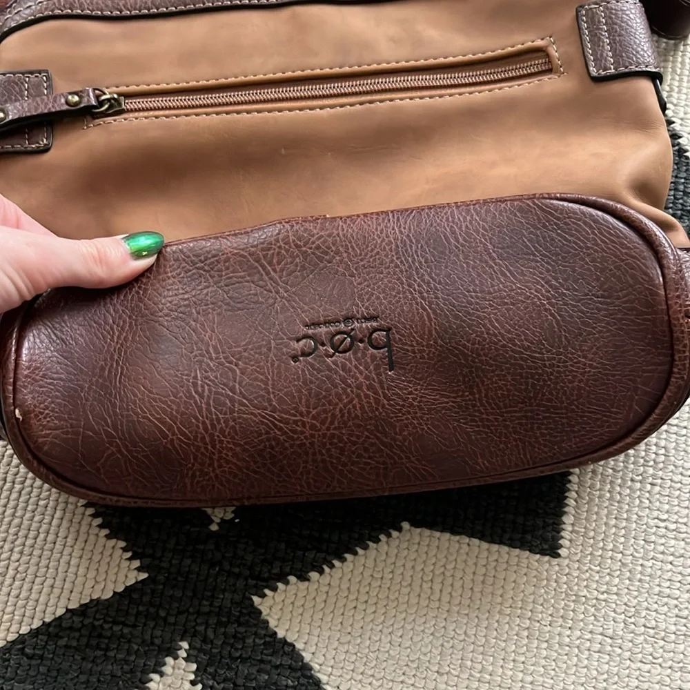 BOC Born Concepts Brown Tan Patchwork Purse Shoulder Bag